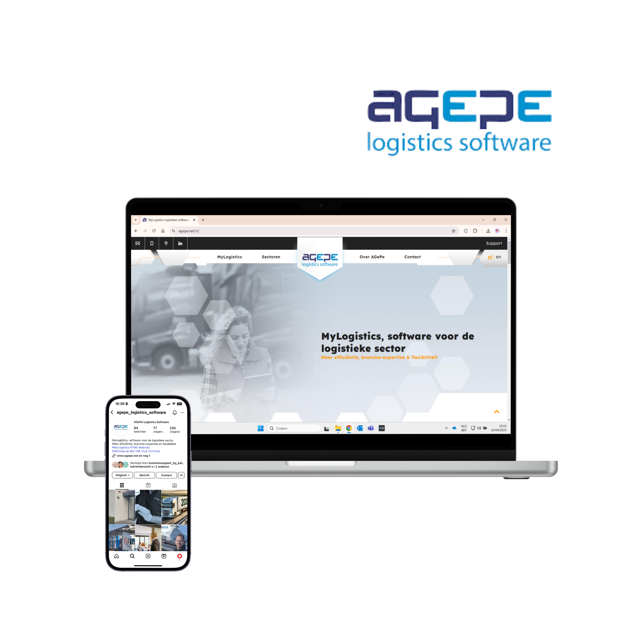 AGePe Logistics Software Agepe Logistics Software ontwikkelt MyLogistics, een cloudgebaseerd, low-code ERP- en TMS-platform op maat van logistieke KMO's en nichesectoren.